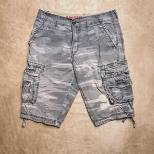 Vintage Y2K Camouflage Cargo Shorts Unionbay Gray Utility Military Streetwear